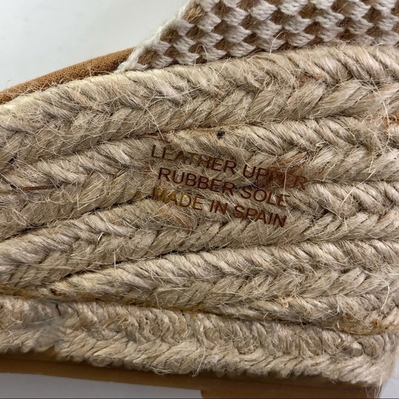 Maypol Anthropologie wedge espadrilles metallic red leather toe woven heel 39 - Picture 8 of 12